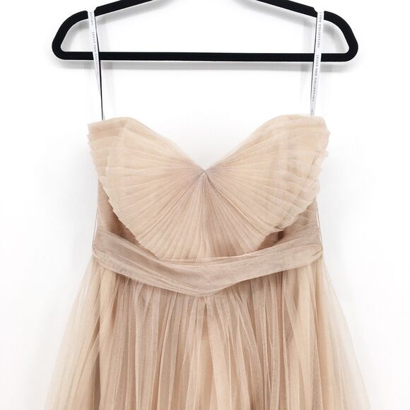 BHLDN Jenny Yoo Women 12 Annabelle Dress Ivory Nude Convertible Strapless Tulle - Picture 3 of 8